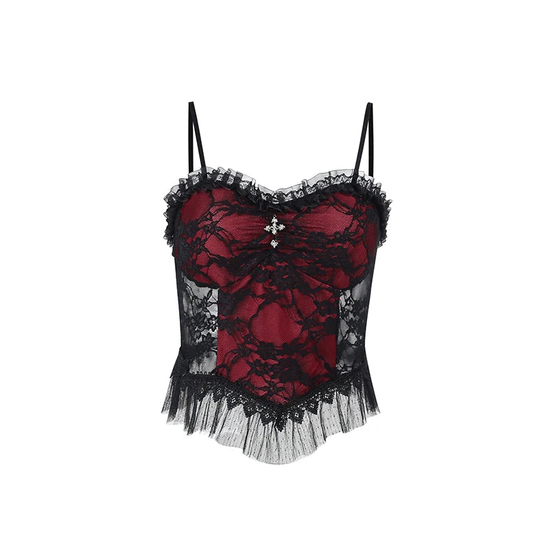 Dark Pulse: Gothic Cross Crop Tops
