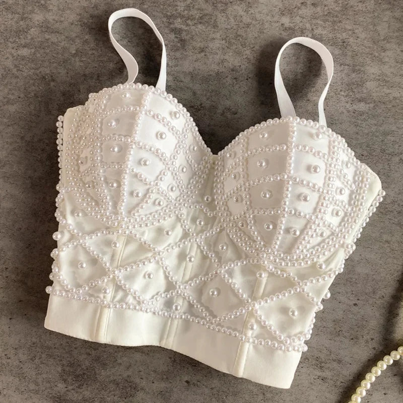 Sensual Layers: Pearled Tube Tops
