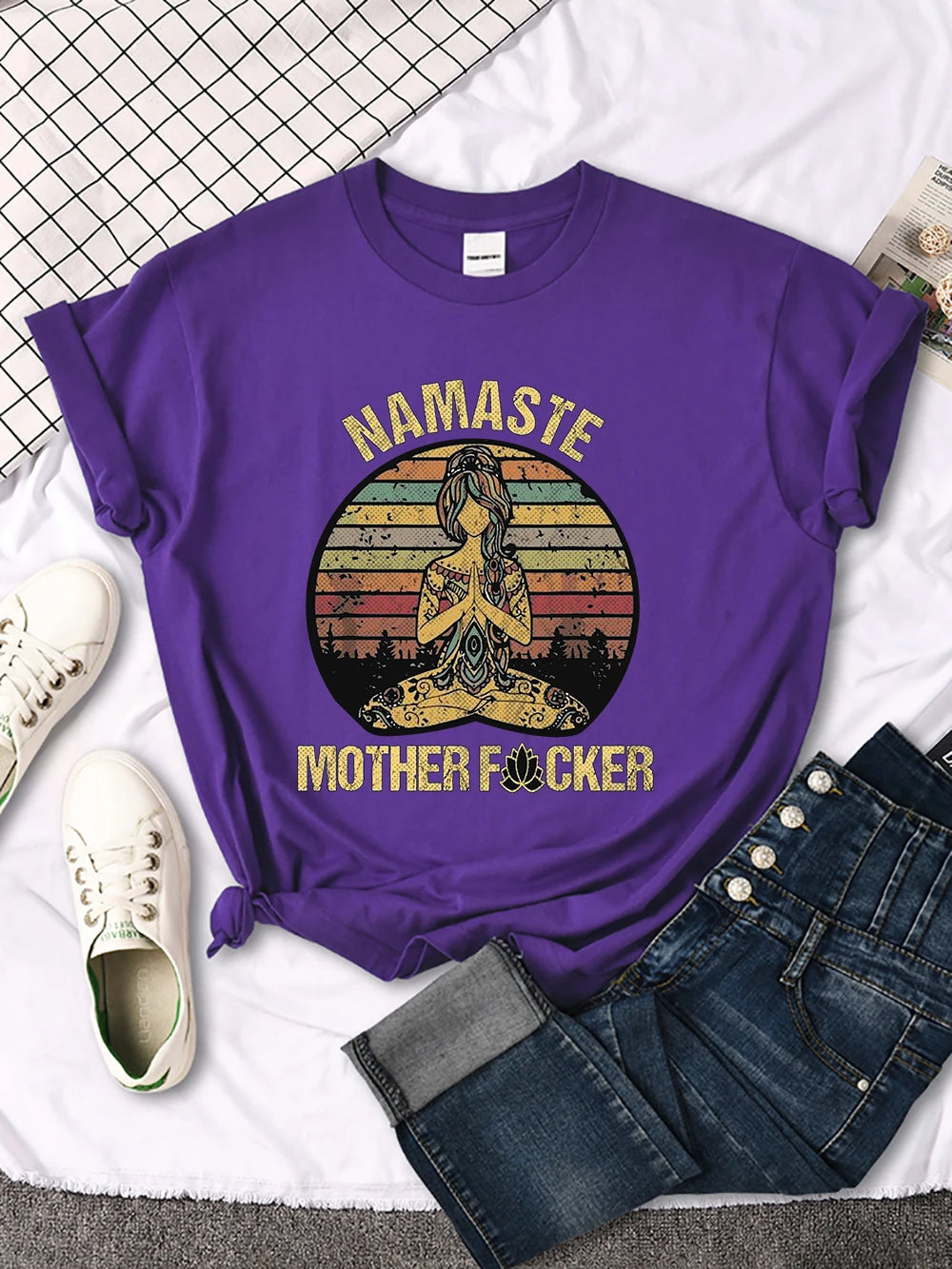 Creative O-Neck Tee: Vintage Namaste Flair