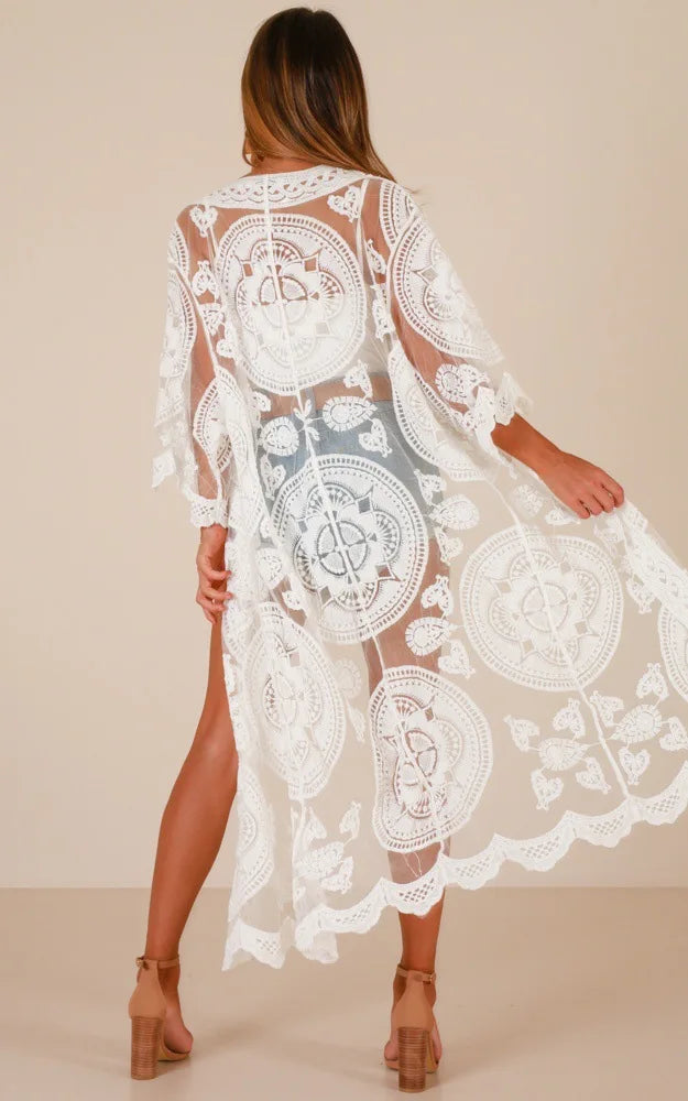 Vintage Cardigan: See-Through Style with Boho Flair