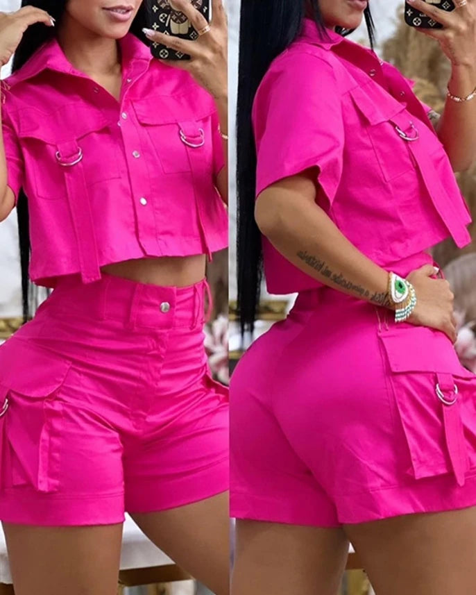 Daily Two-Piece: Collar Crop and Comfortable Shorts