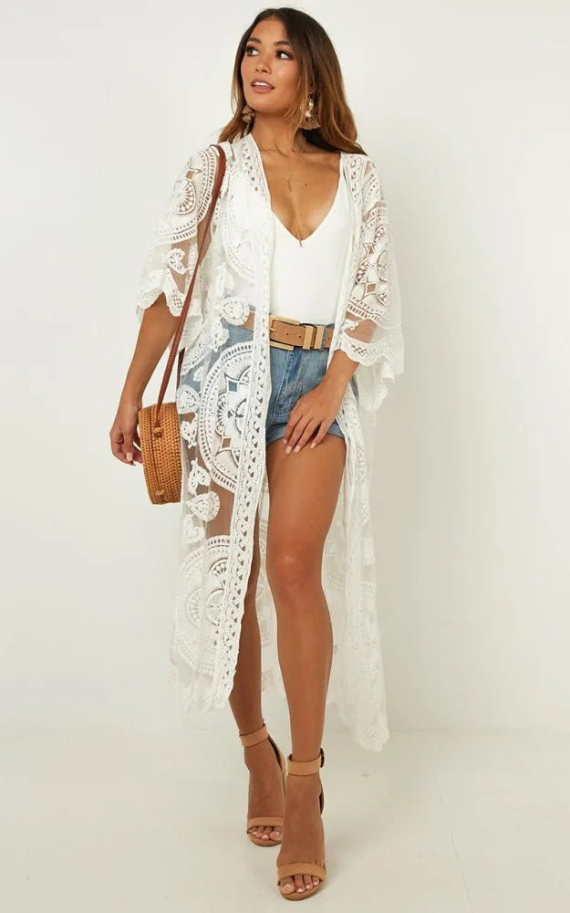Vintage Cardigan: See-Through Style with Boho Flair