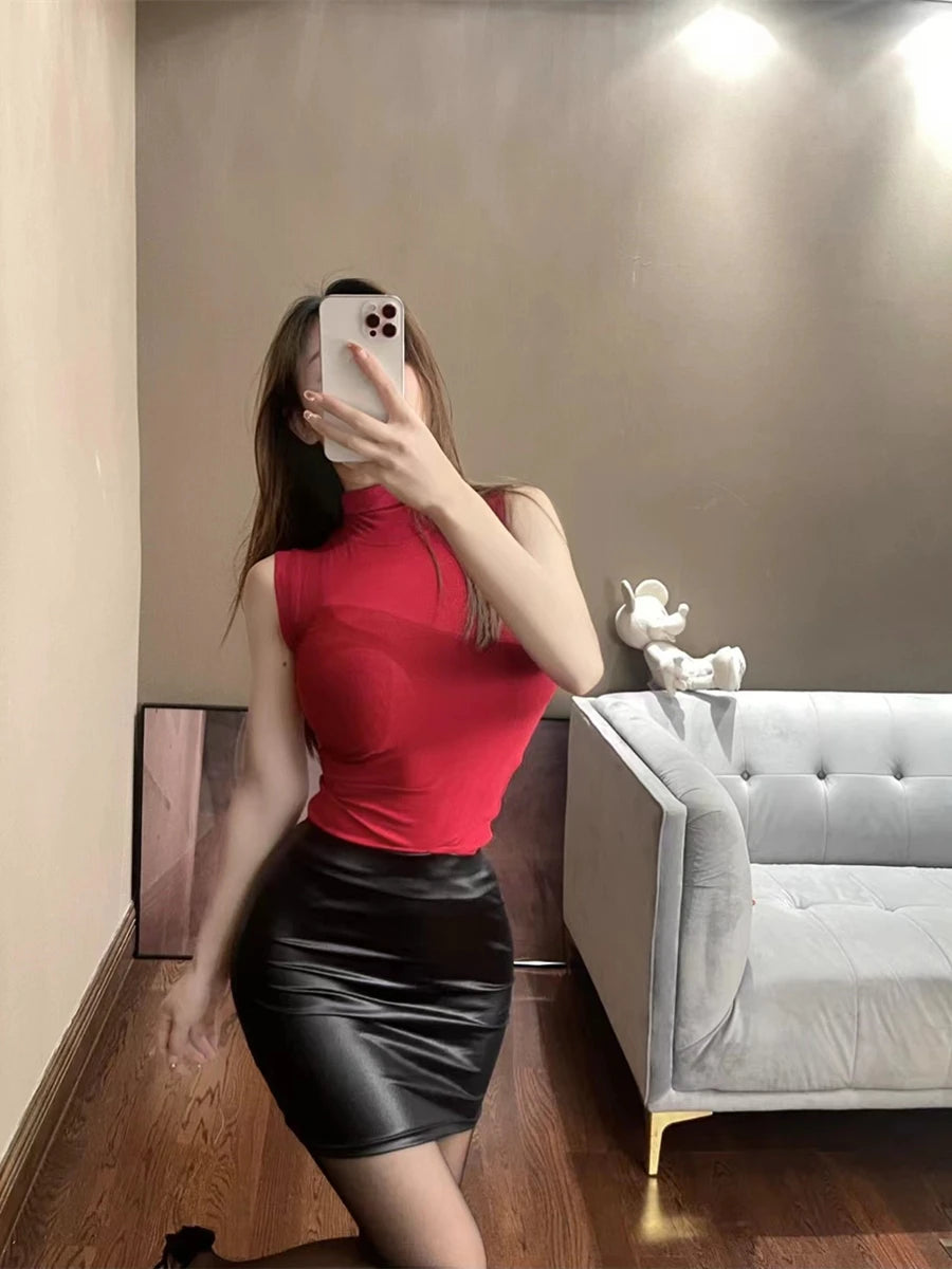 Night Pulse: Streetwear Leather Skirts