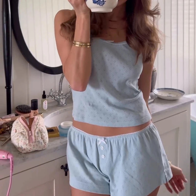 Sleep Set: Bow Camis and Cozy Shorts