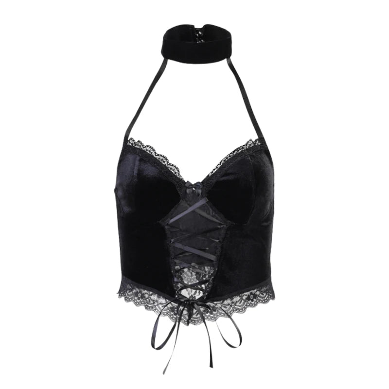 Dark Pulse: Gothic Cross Crop Tops