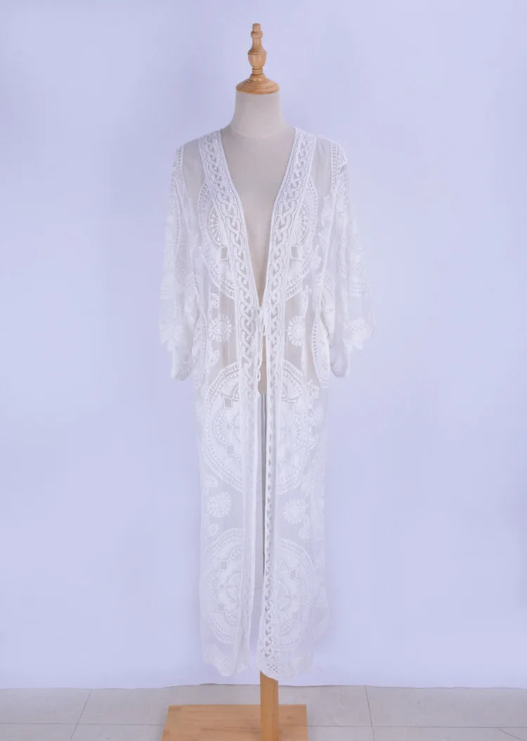 Vintage Cardigan: See-Through Style with Boho Flair