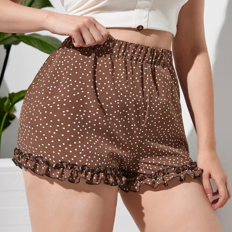 Seaside Elegance: Plus Size Frill Shorts