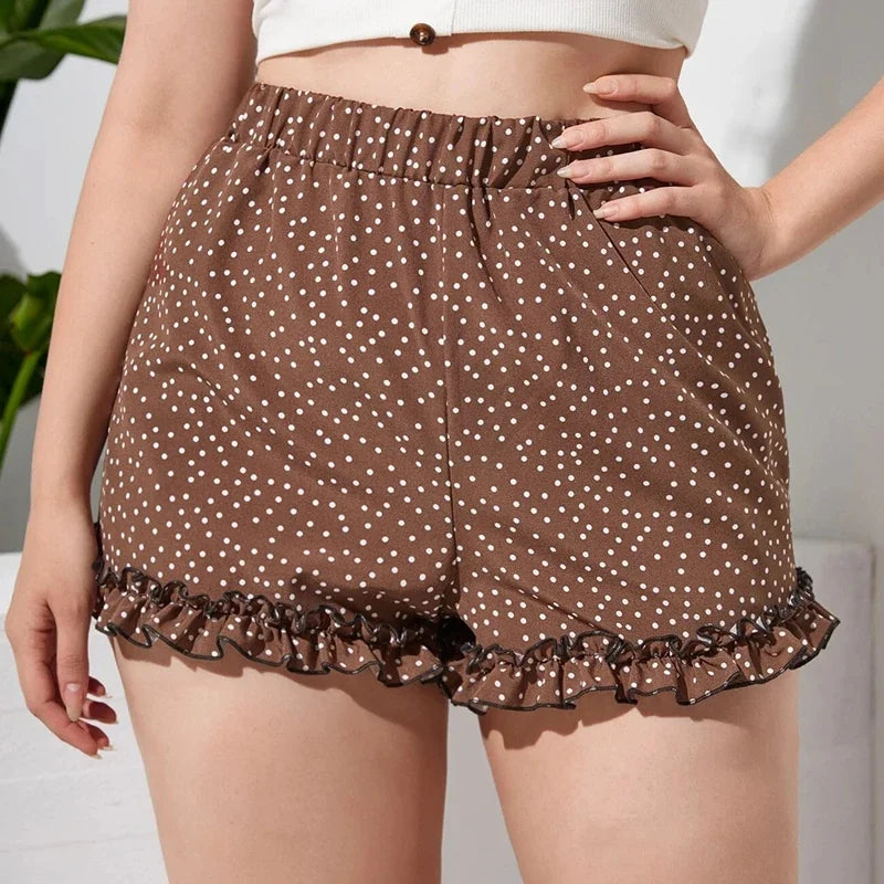 Seaside Elegance: Plus Size Frill Shorts