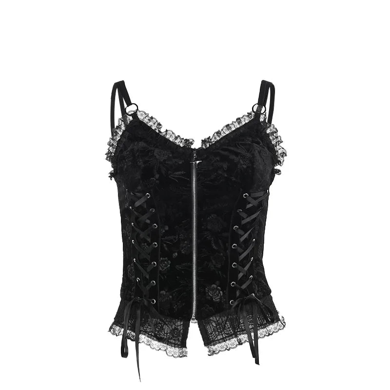 Dark Pulse: Gothic Cross Crop Tops