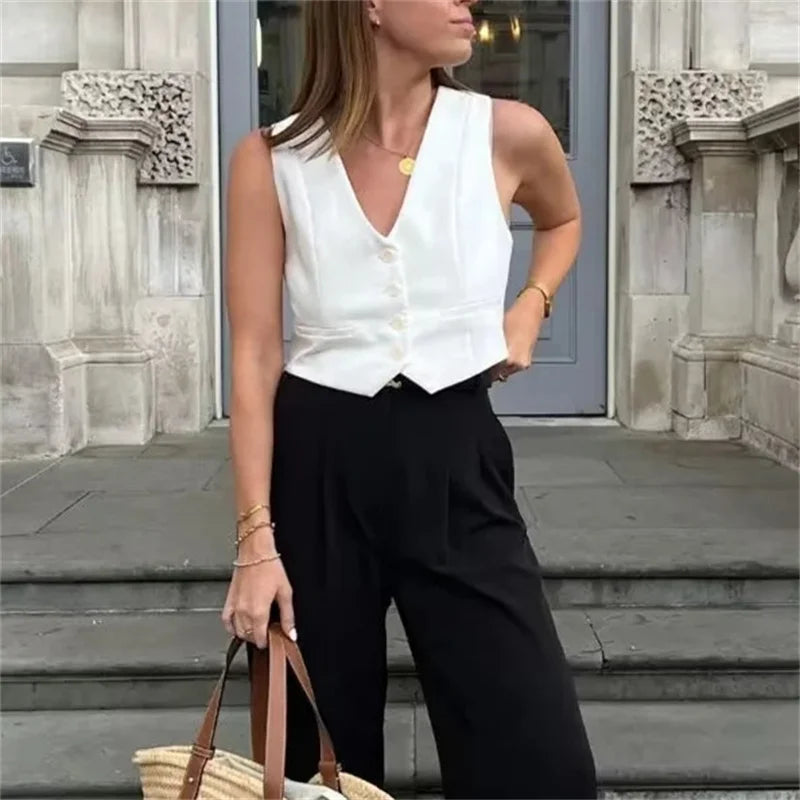 Cropped Suit Vest