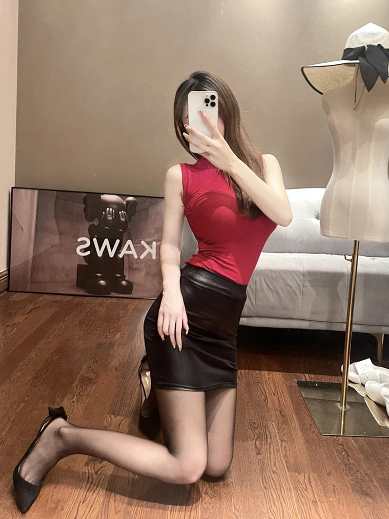 Night Pulse: Streetwear Leather Skirts