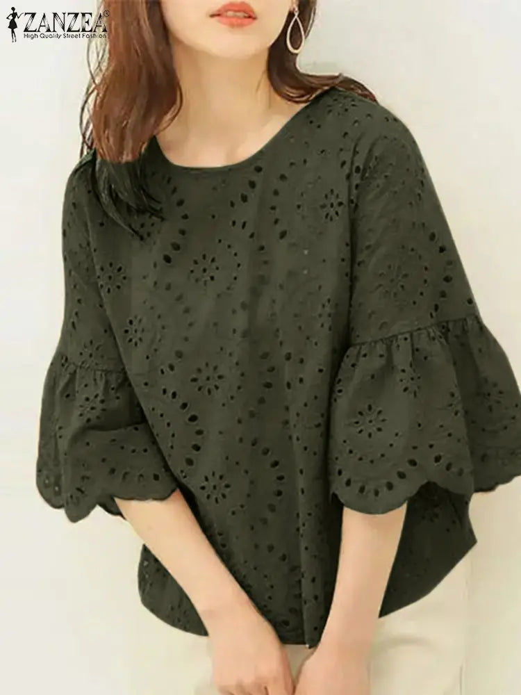 Elegant Top: Lace Details for a Holiday Vibe