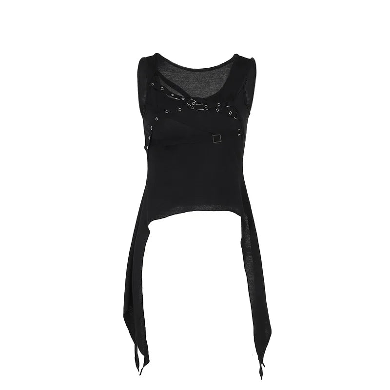 Dark Pulse: Gothic Cross Crop Tops