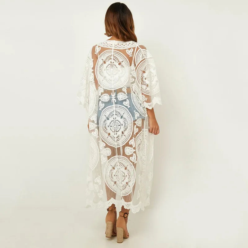 Vintage Cardigan: See-Through Style with Boho Flair