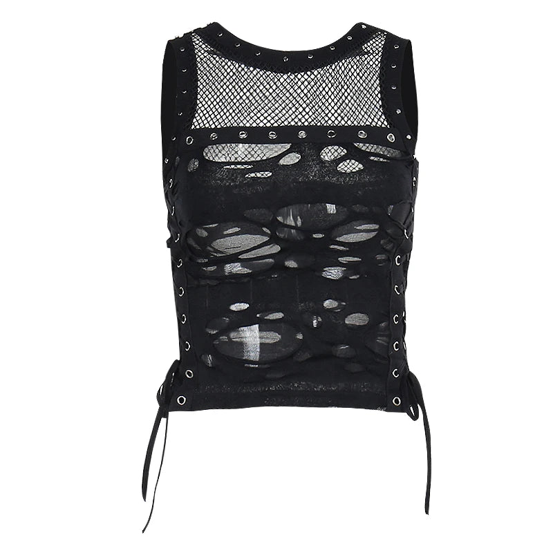 Dark Pulse: Gothic Cross Crop Tops