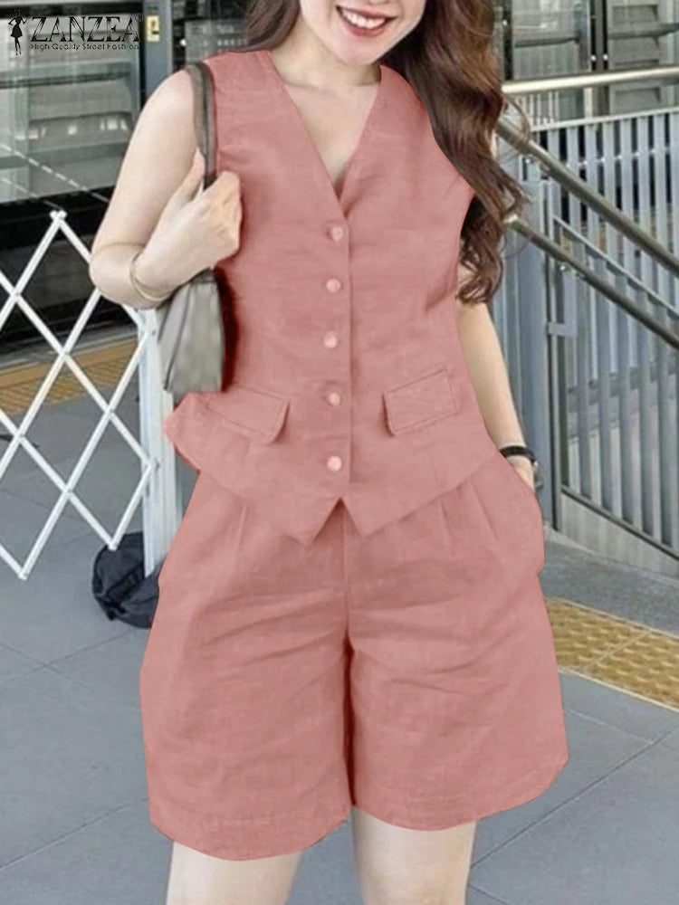 Casual Office Suit: Elastic Waist for Comfort and Style