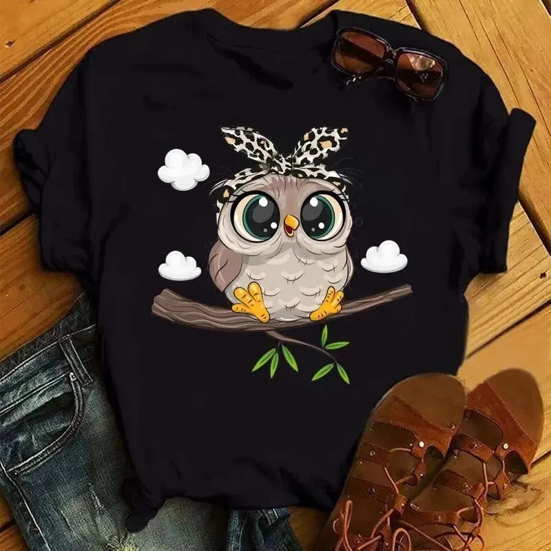 Cartoon Owl Shirt: Cute and Casual Tee