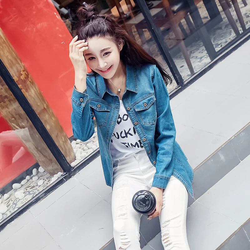 Retro Pulse: Women's Denim Shirts