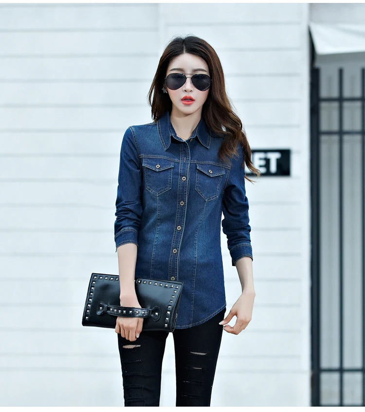 Retro Pulse: Women's Denim Shirts