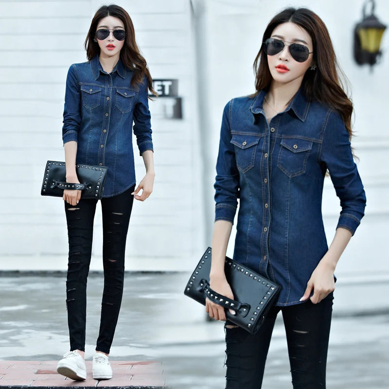 Retro Pulse: Women's Denim Shirts