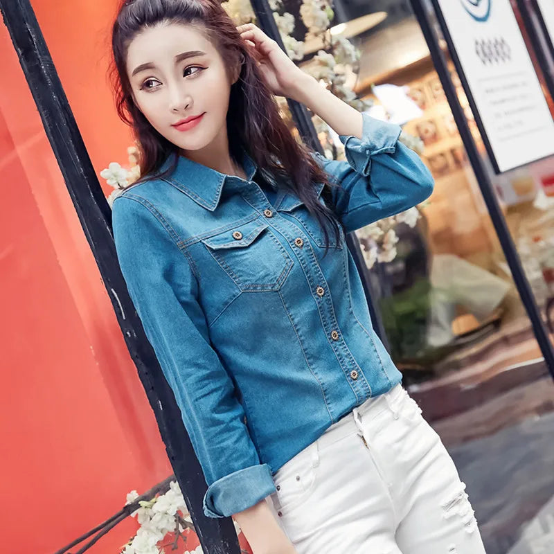 Retro Pulse: Women's Denim Shirts