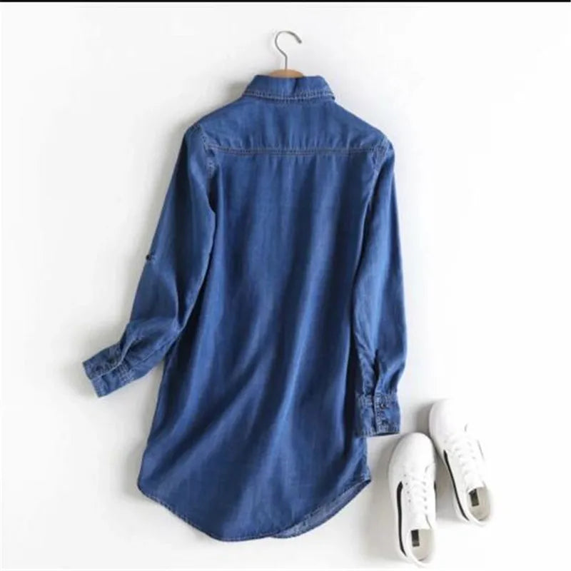 Urban Comfort: Mid-Length Denim Tops