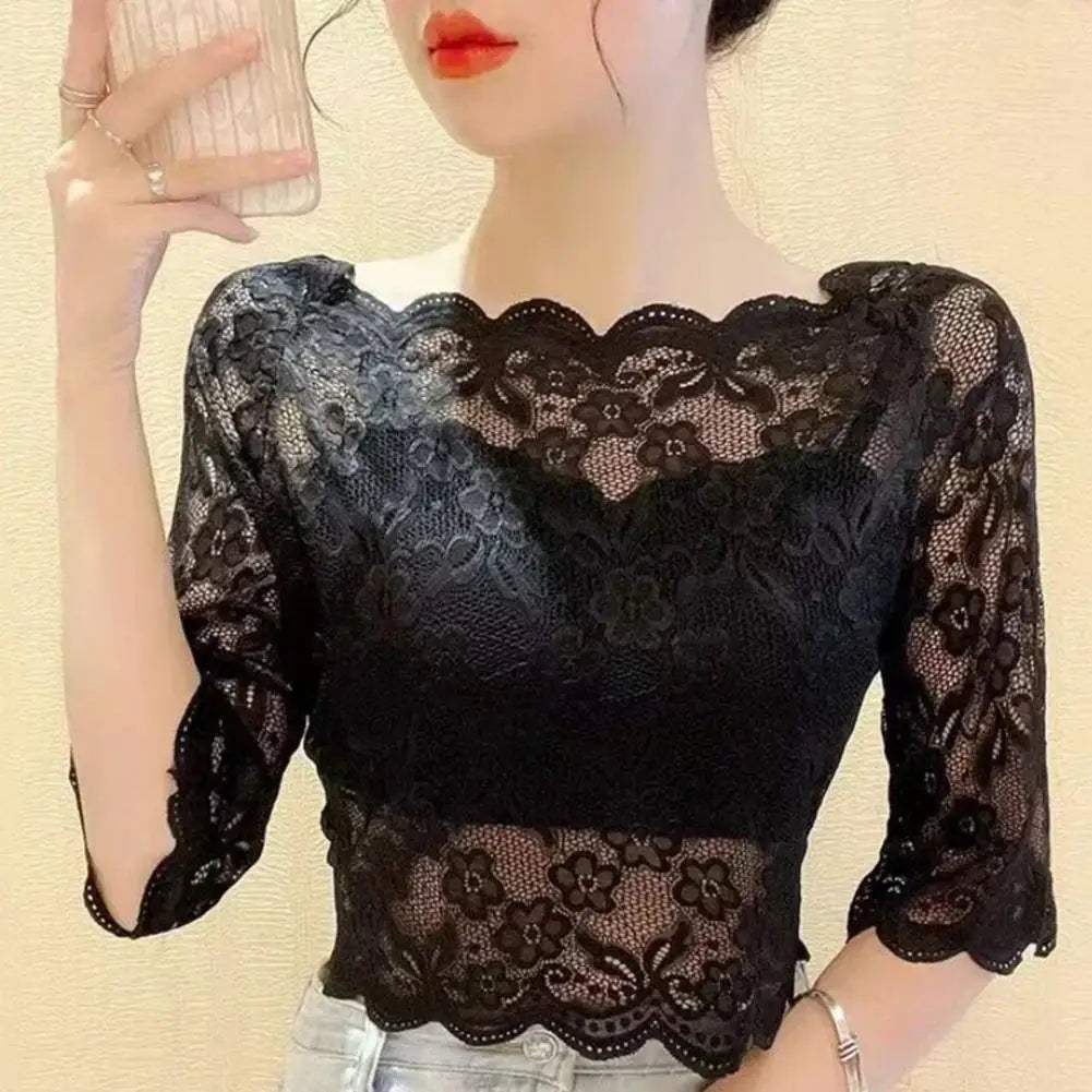 Transparent Rhythm: Sexy Lace Blouses