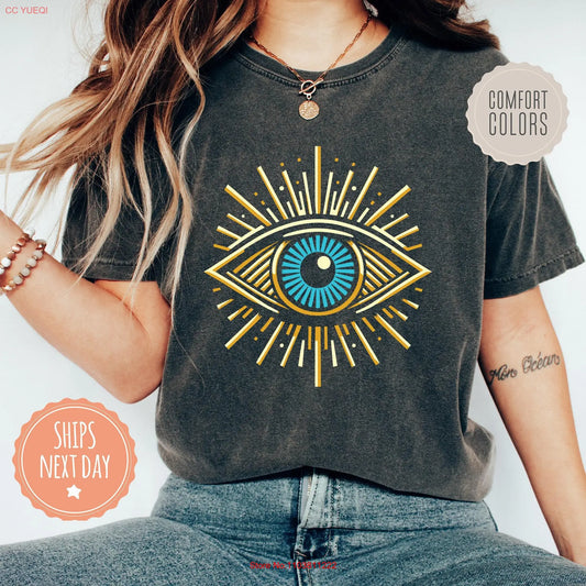 Mystical Souvenir Tee: Comfort Colors with an Evil Eye