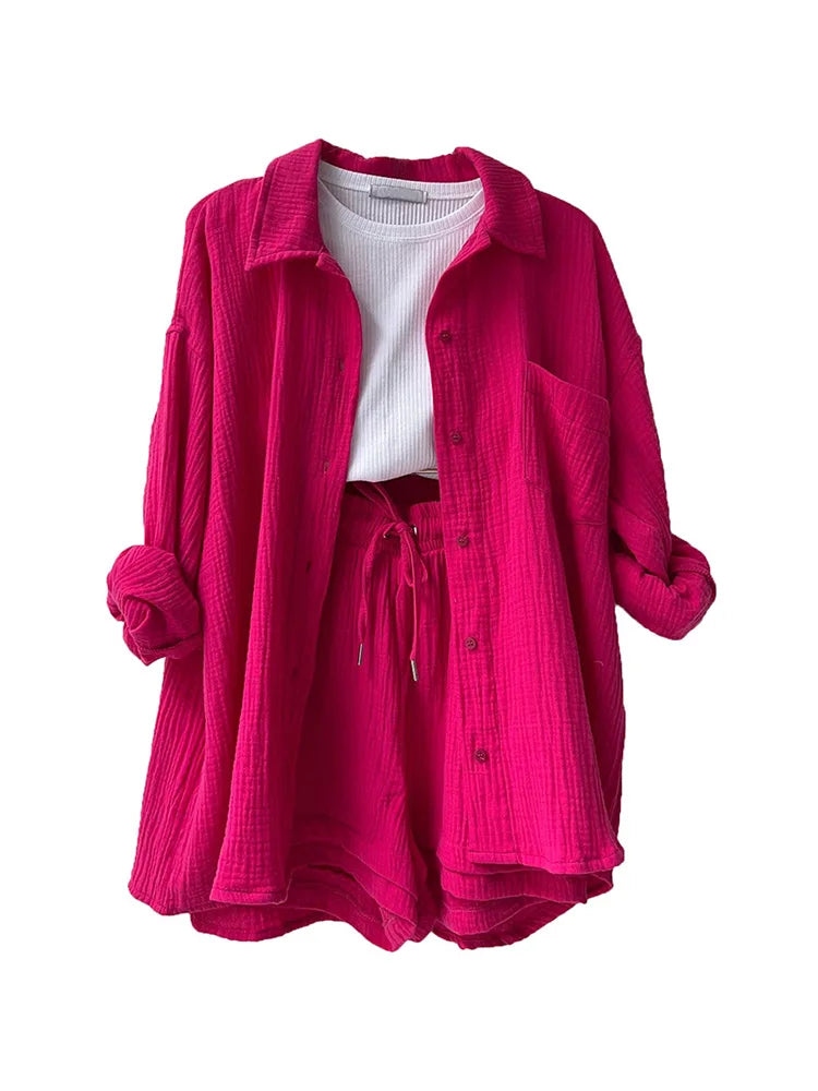 Casual Two-Piece: Summer Suit with Solid Charm