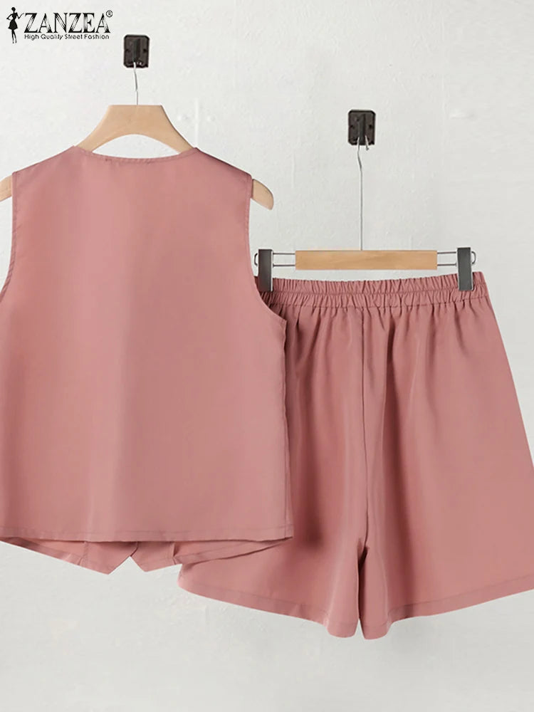 Casual Office Suit: Elastic Waist for Comfort and Style