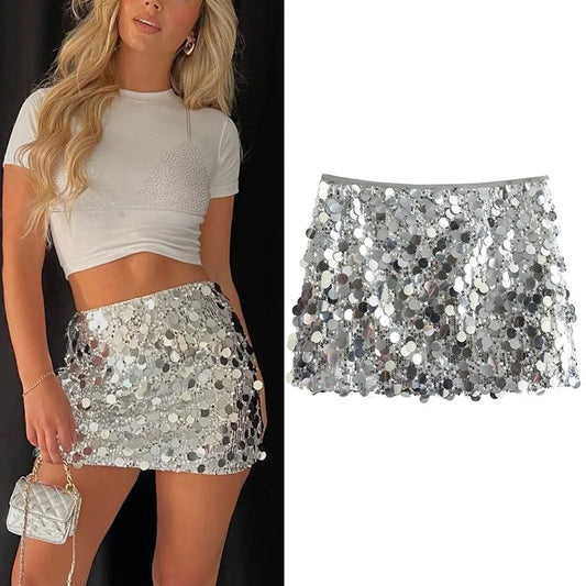 Sequin Mini Skirt: High Waist Glamour