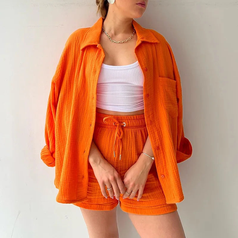 Casual Two-Piece: Summer Suit with Solid Charm