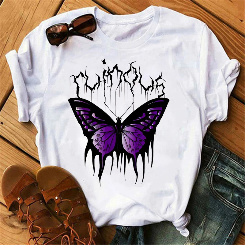 Butterfly Tee: Tree Print and Casual Chic