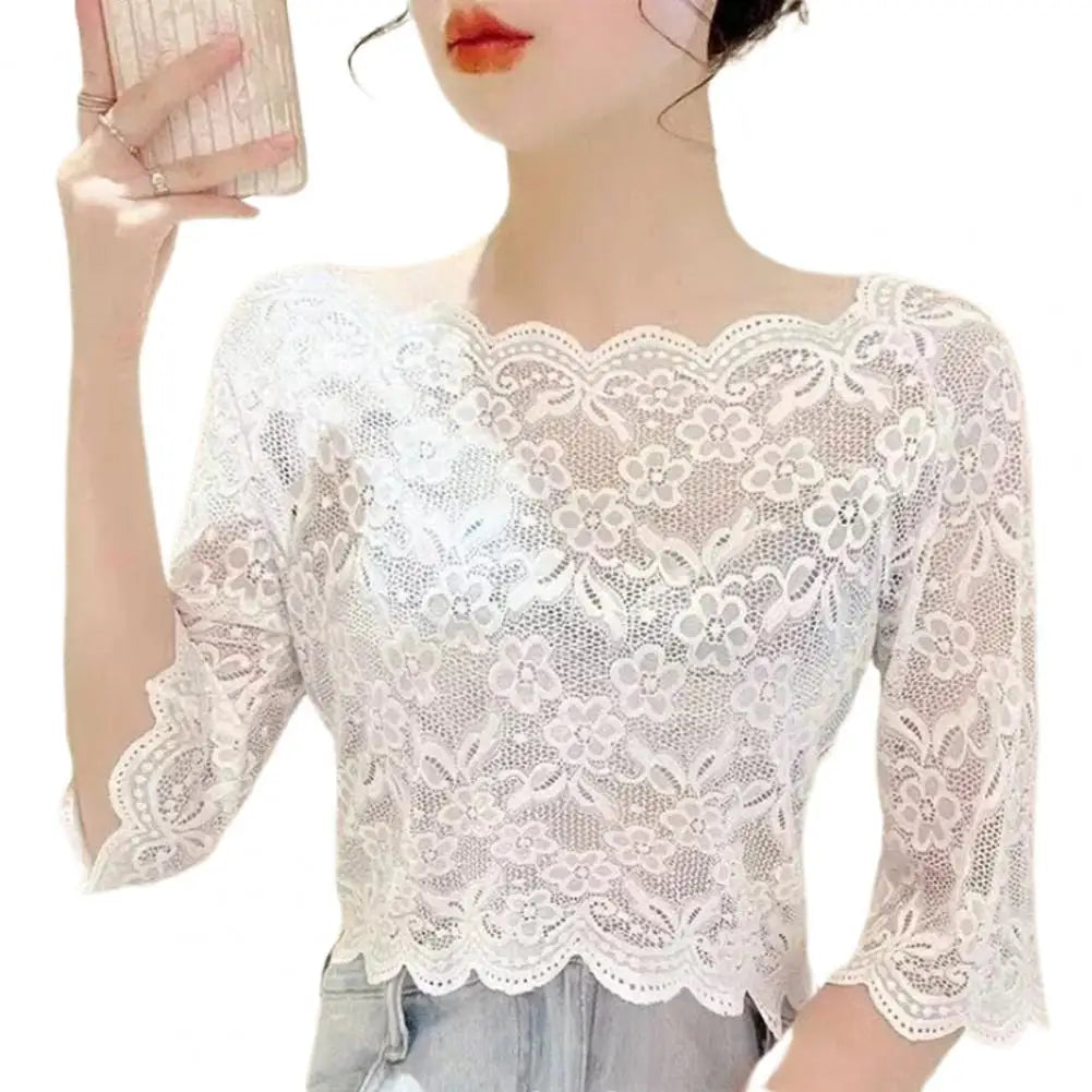 Transparent Rhythm: Sexy Lace Blouses
