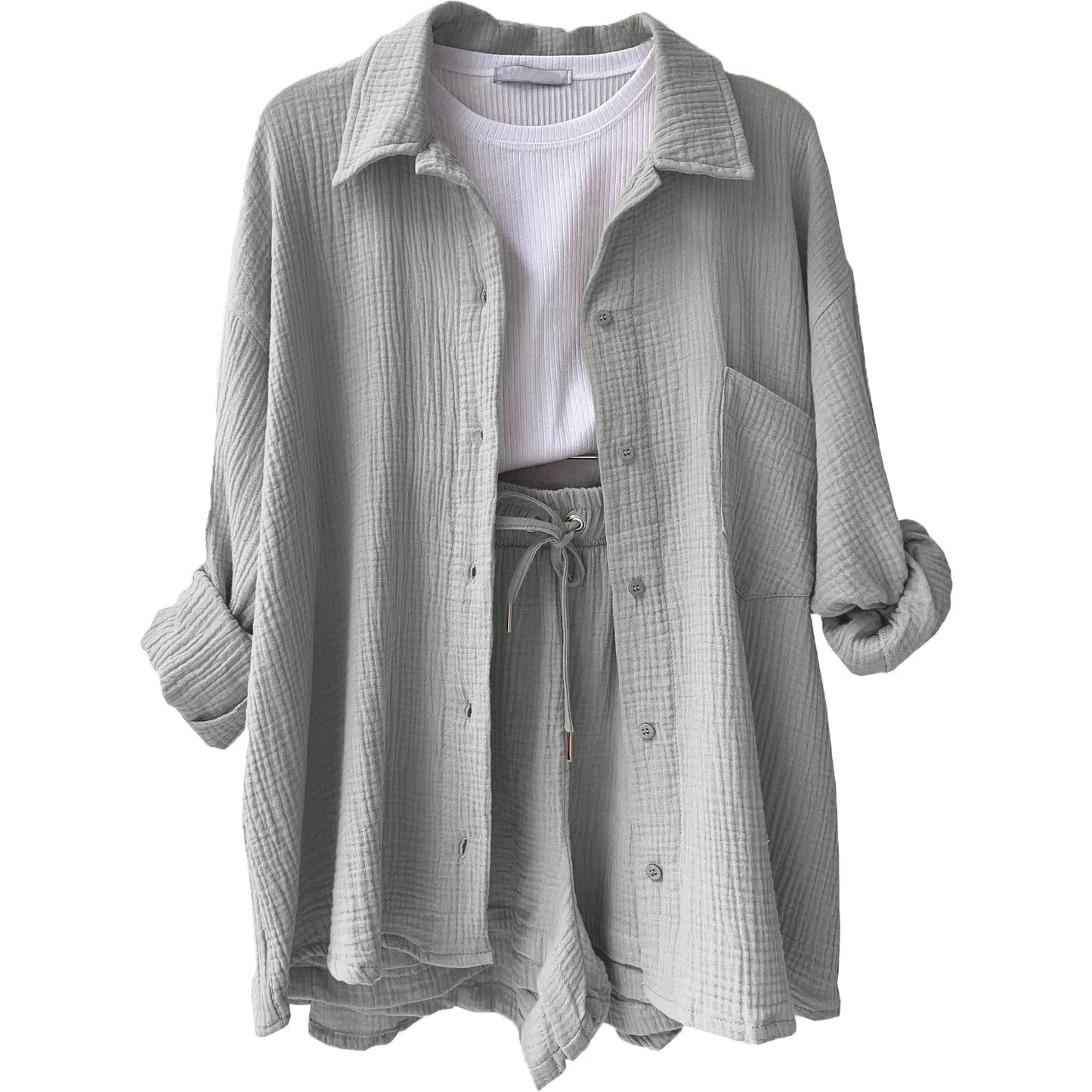 Casual Two-Piece: Summer Suit with Solid Charm