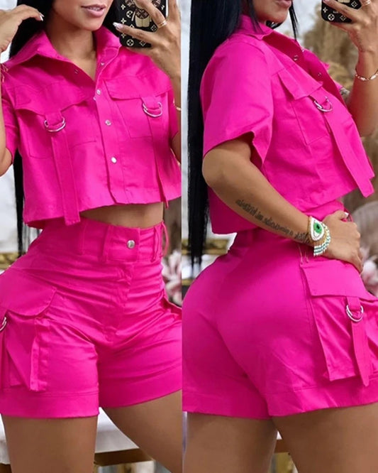 Daily Two-Piece: Collar Crop and Comfortable Shorts