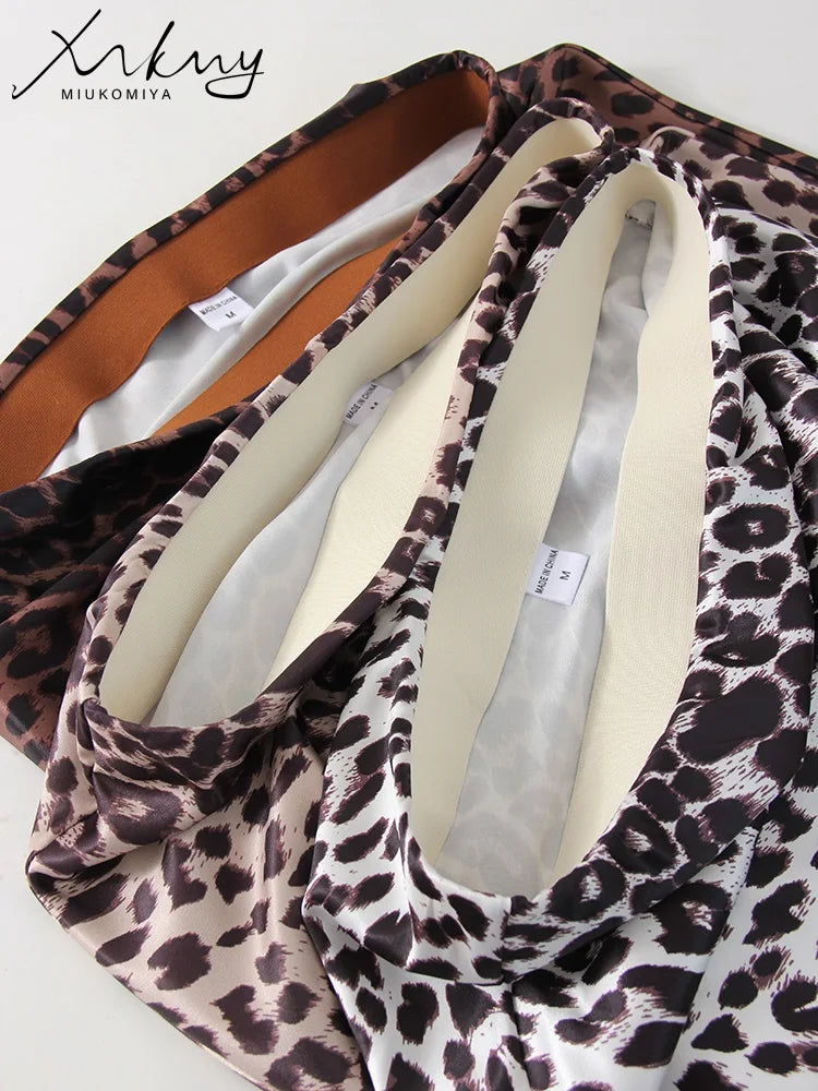 Leopard Satin Skirt: High Waist Elegance