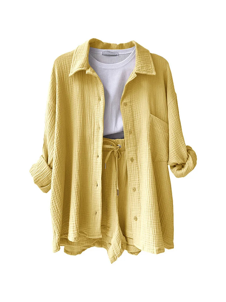 Casual Two-Piece: Summer Suit with Solid Charm