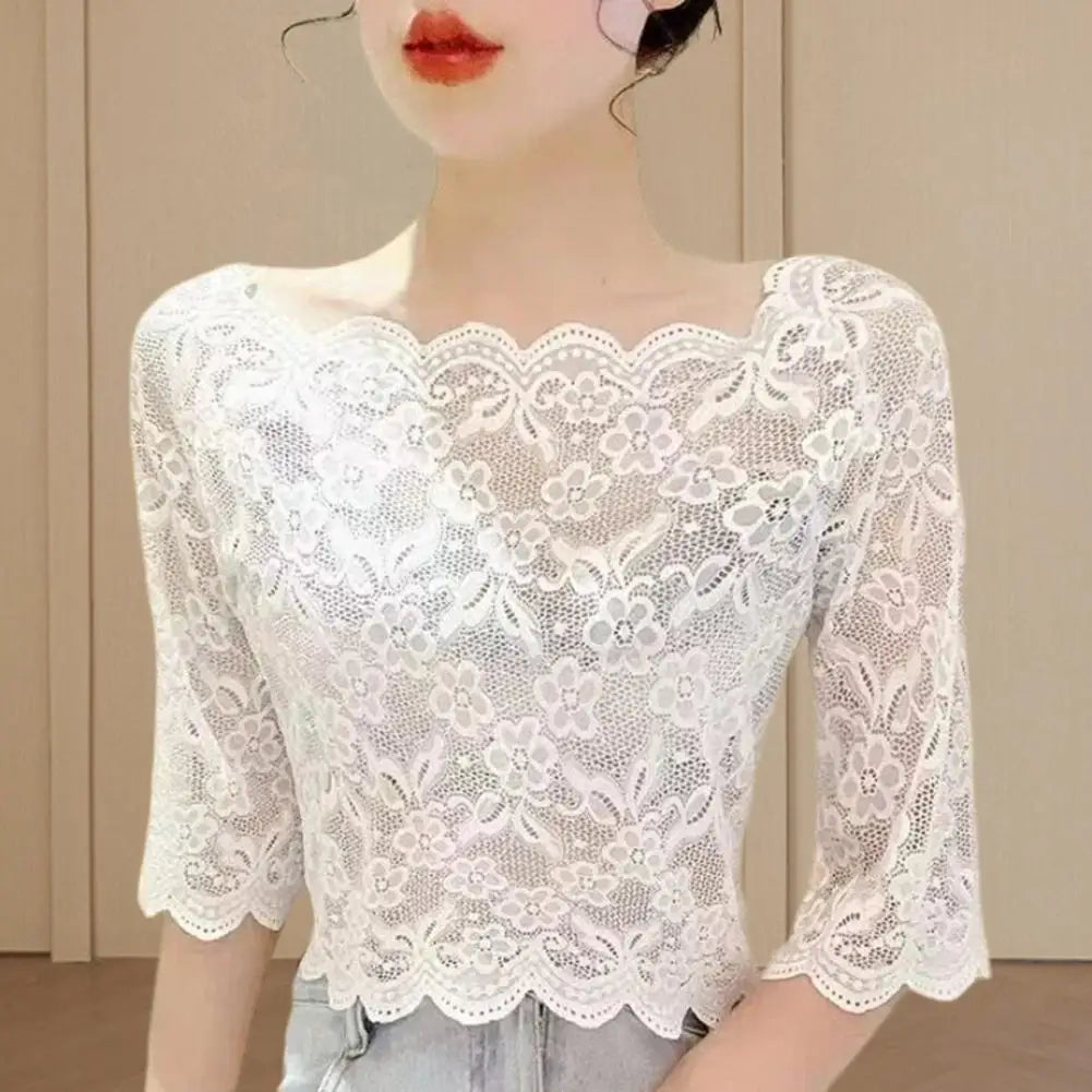 Transparent Rhythm: Sexy Lace Blouses