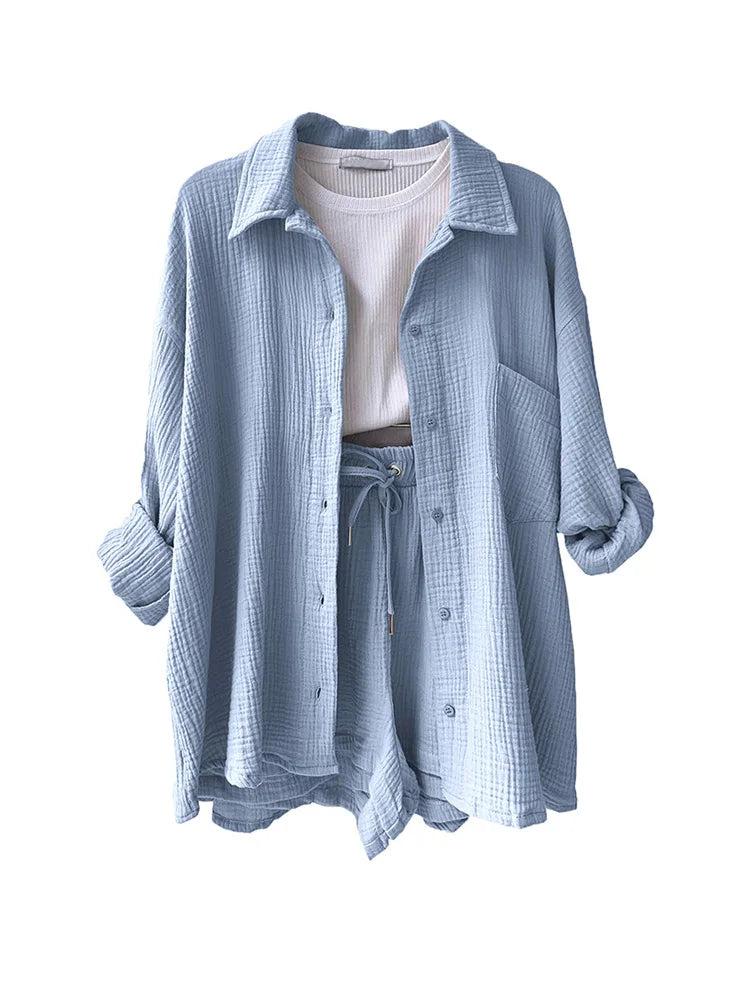 Casual Two-Piece: Summer Suit with Solid Charm