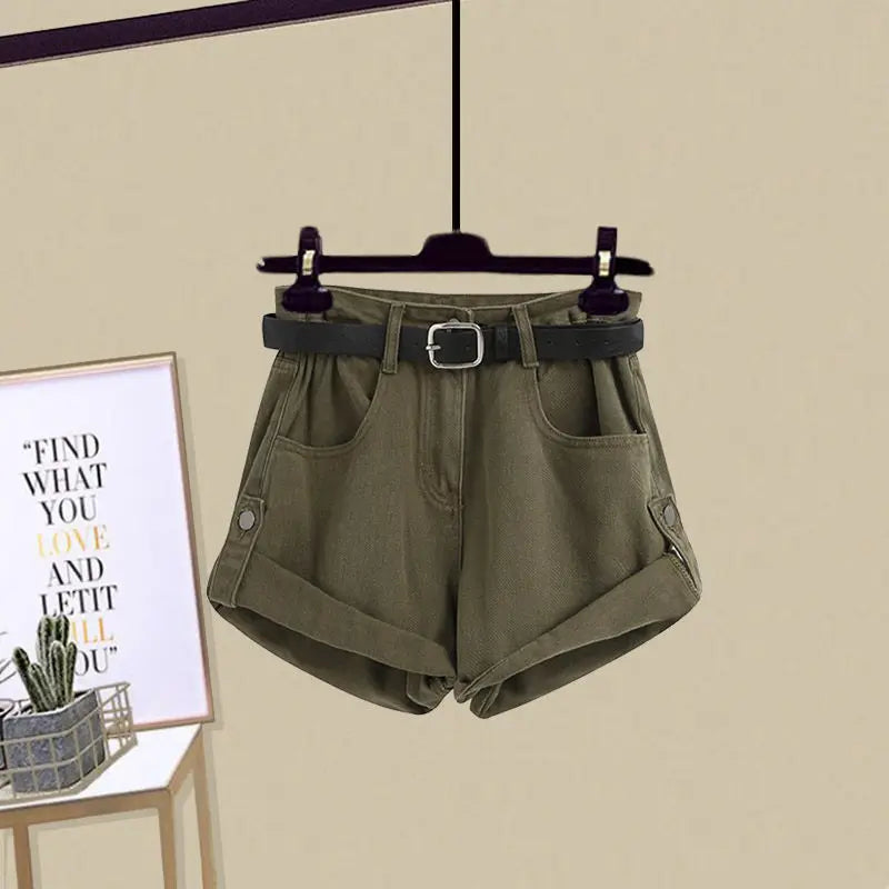Three-Piece Fashion: Sling Shirt and Shorts Combo