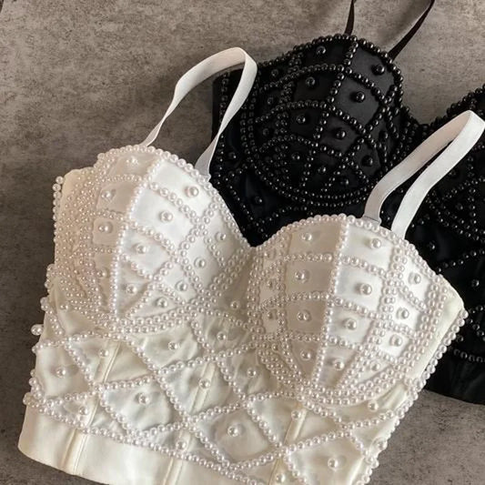 Sensual Layers: Pearled Tube Tops