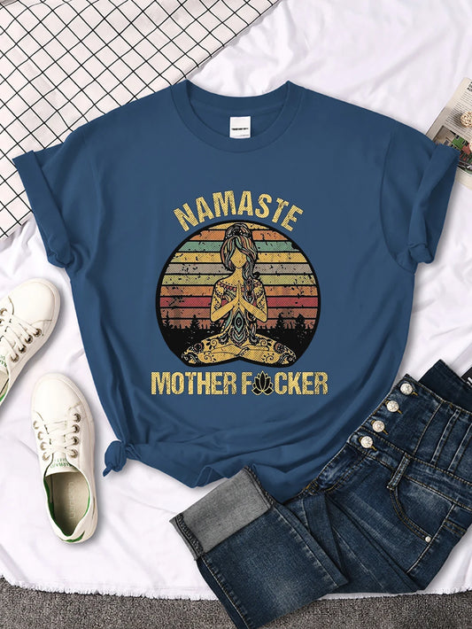 Creative O-Neck Tee: Vintage Namaste Flair