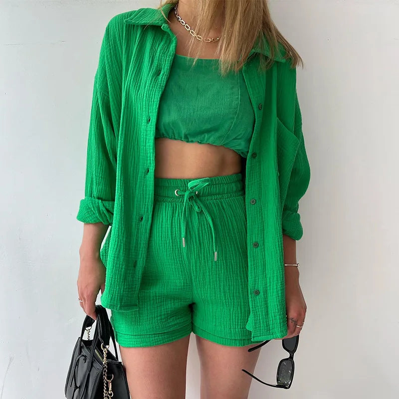 Casual Two-Piece: Summer Suit with Solid Charm