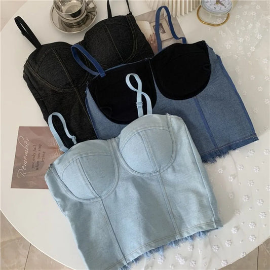 Urban Cool: Denim Crop Tops
