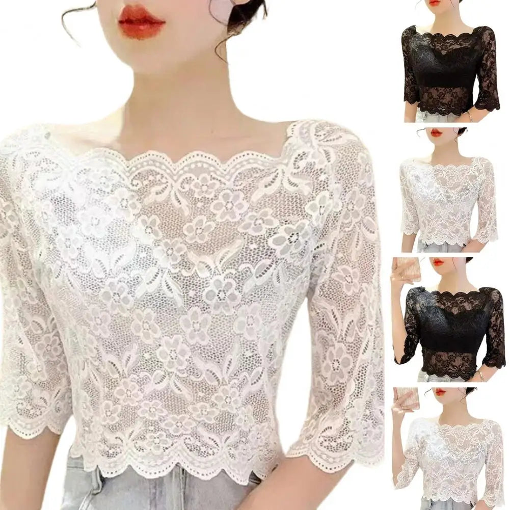 Transparent Rhythm: Sexy Lace Blouses
