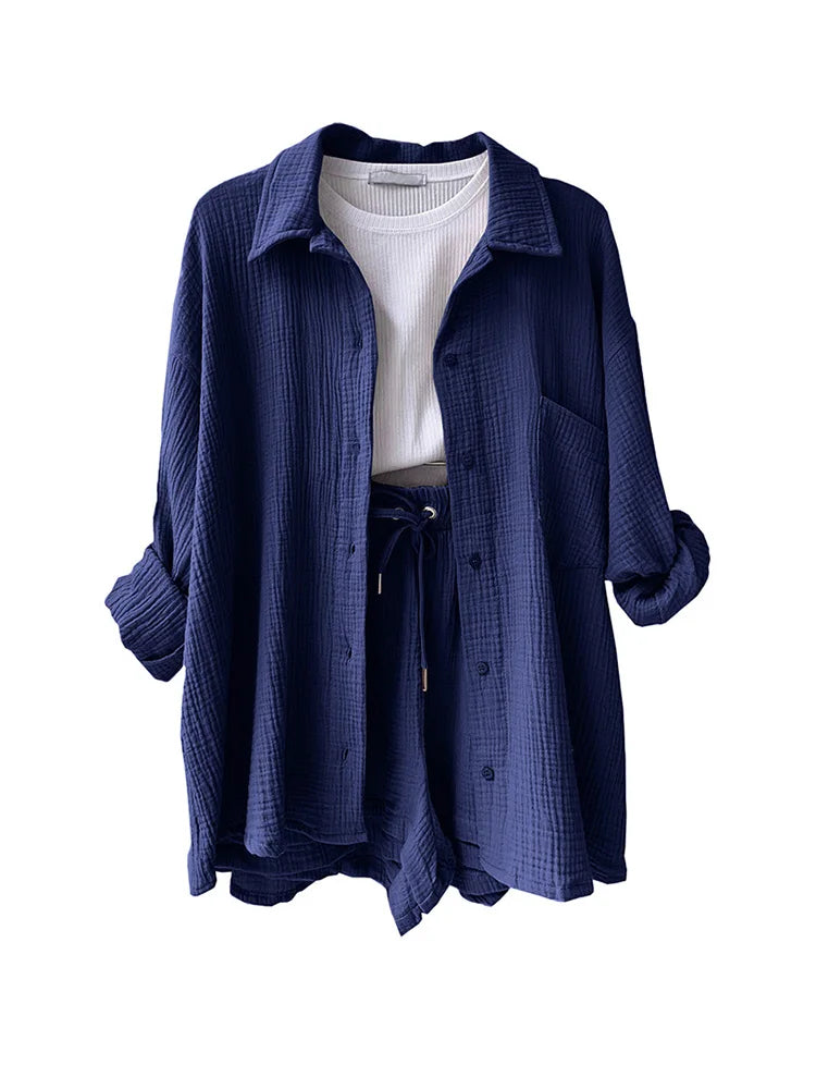 Casual Two-Piece: Summer Suit with Solid Charm