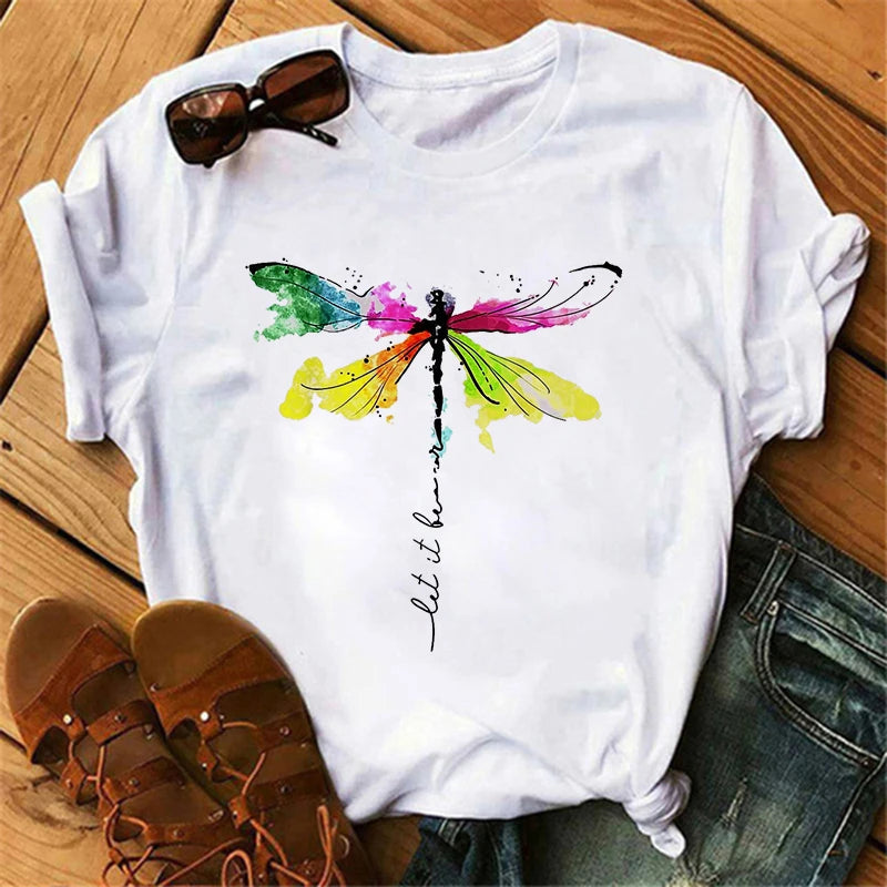 Butterfly Tee: Tree Print and Casual Chic