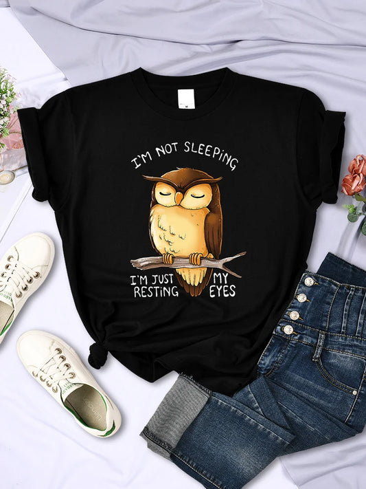 Owl Cartoon T-Shirt: Relaxed Fit with Attitude