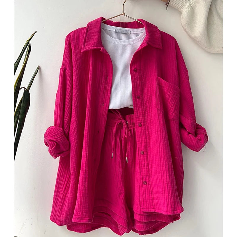 Casual Two-Piece: Summer Suit with Solid Charm